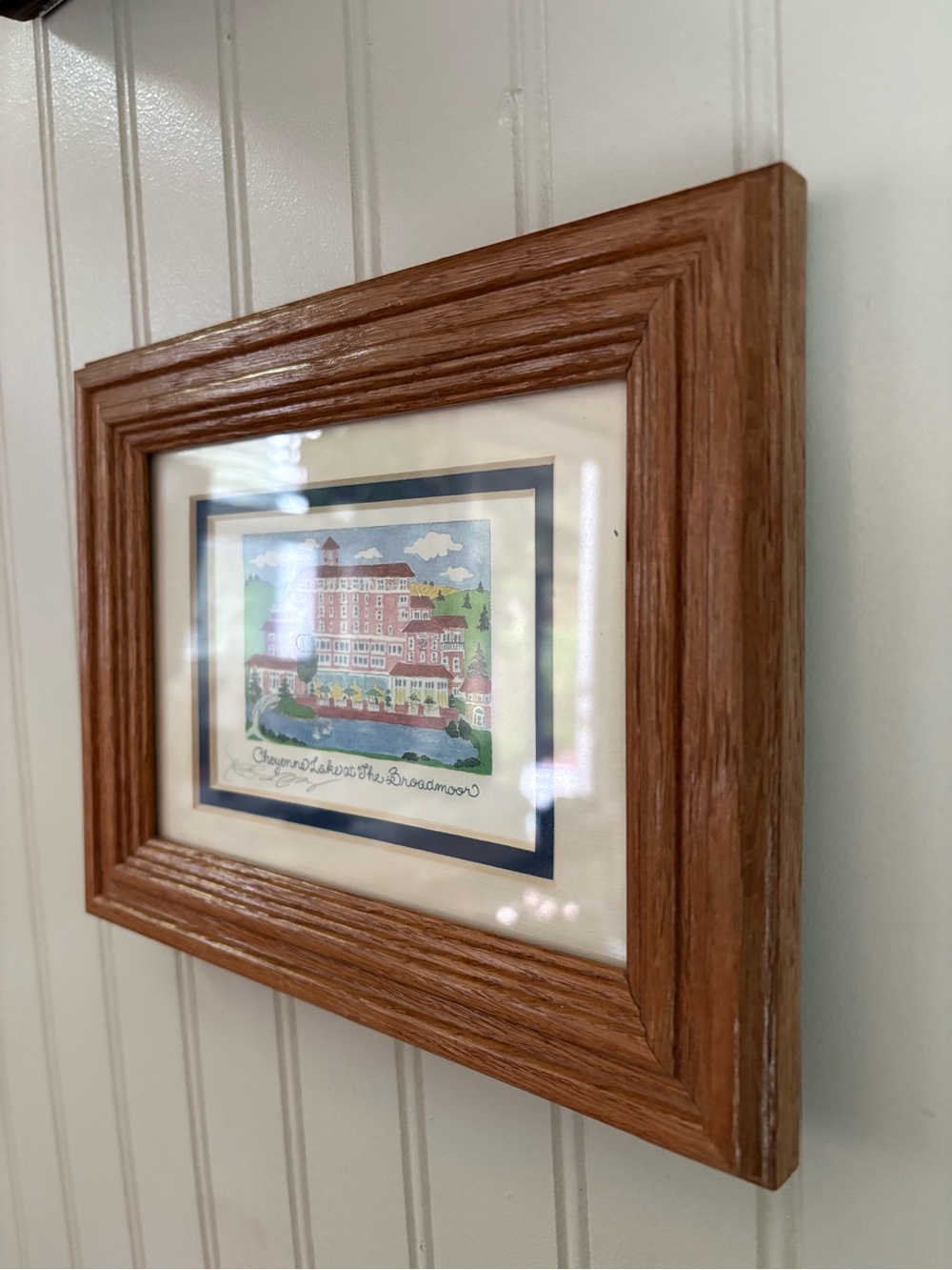 Vintage “Cheyenne Lake at The Broadmoor” by Valerie Levy Franzese Framed Print - Picture 5 of 11